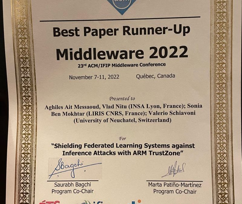 Best Paper Runner-Up Middleware 2022